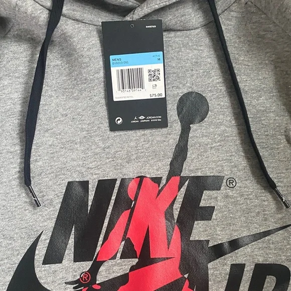 Nike Air Jordan Gray and Red Hoodie - Picture 3 of 3